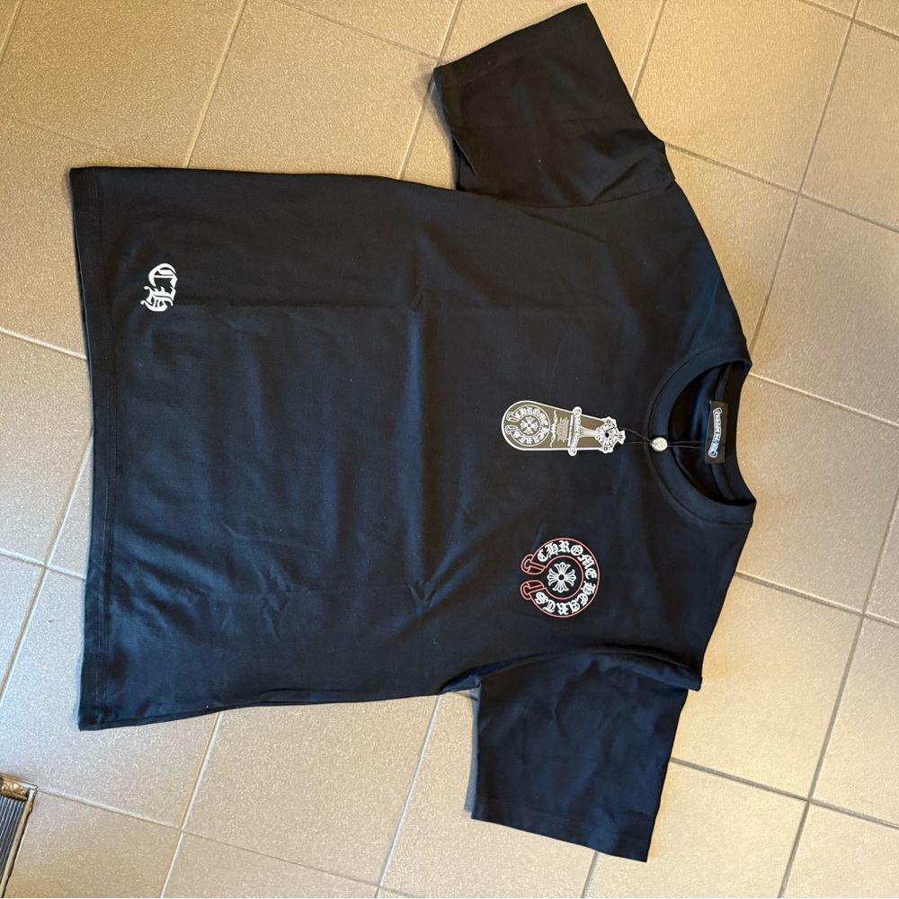Chrome hearts black cotton T-Shirt size medium front and back logo new with tags